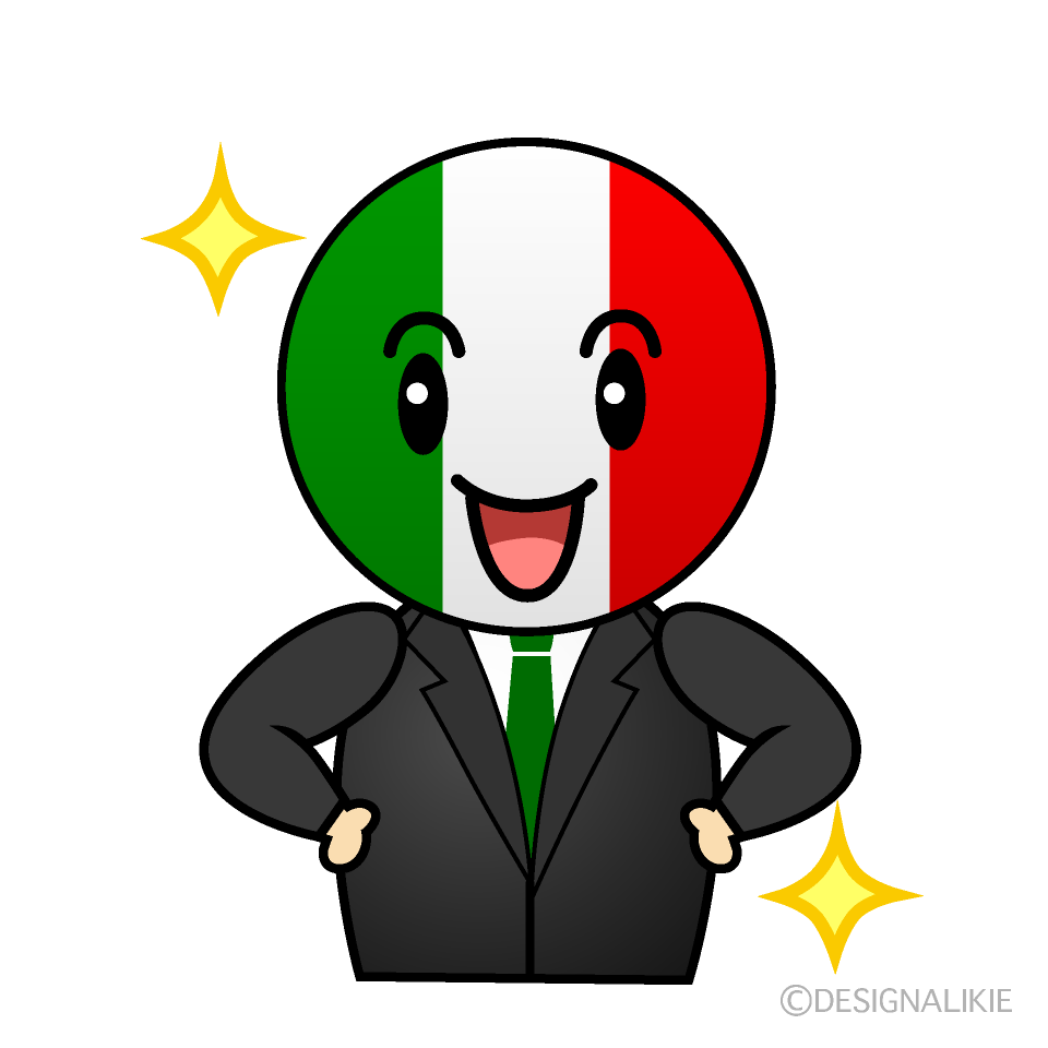 かわいい煌くイタリア人イラスト