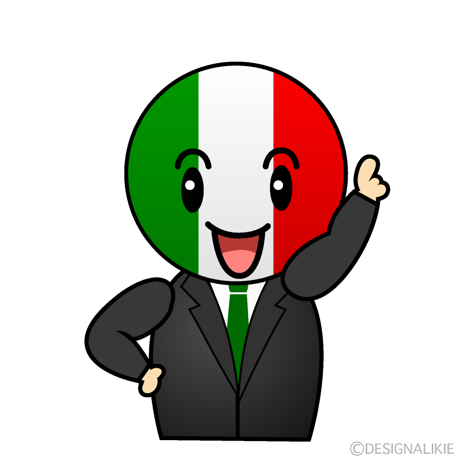 かわいい指差すイタリア人イラスト