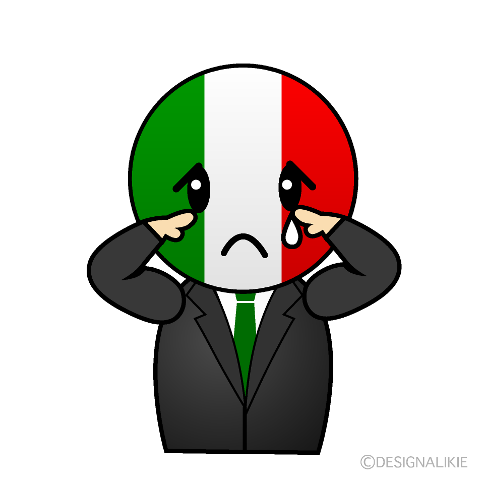 かわいい悲しいイタリア人イラスト