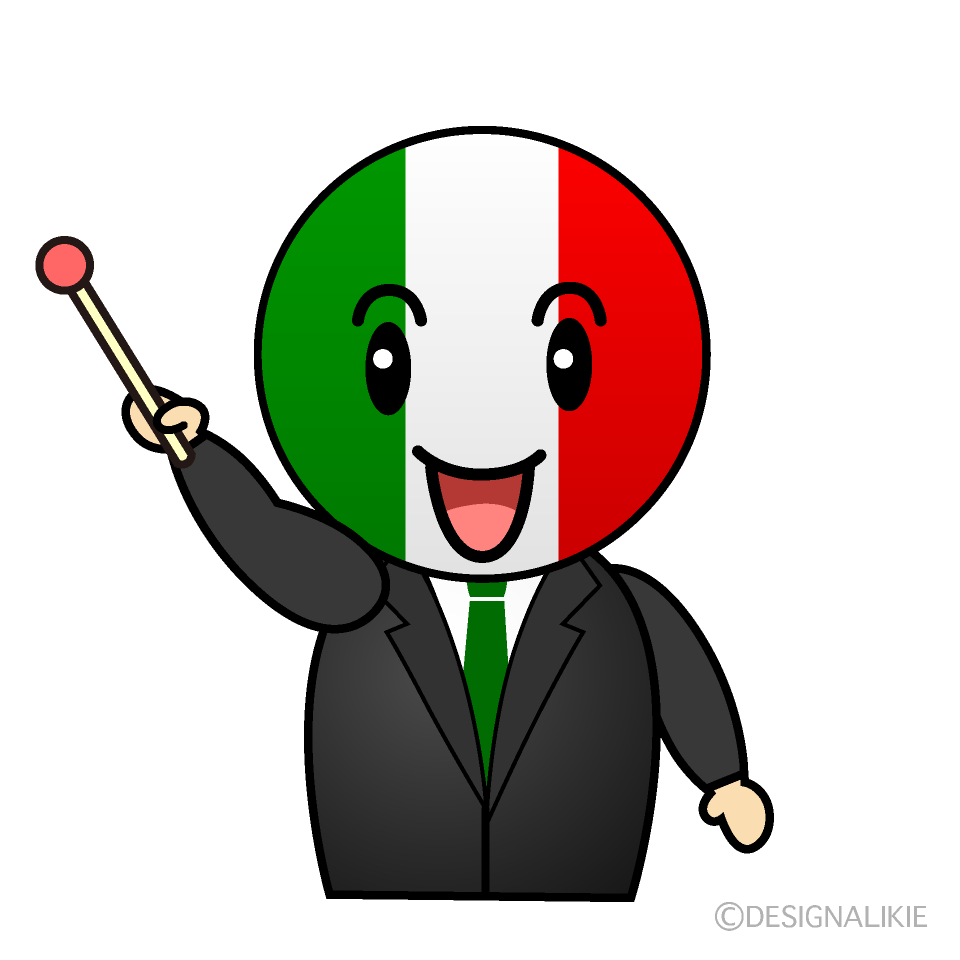 かわいい説明するイタリア人イラスト