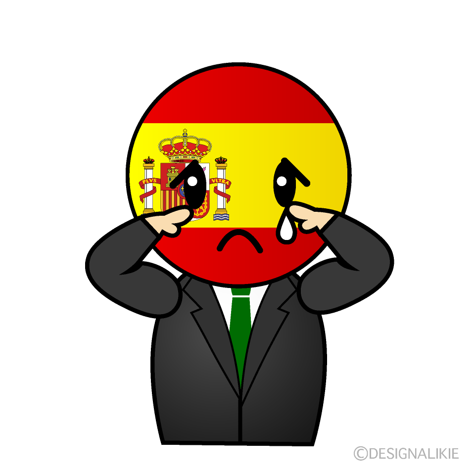 かわいい悲しいスペイン人イラスト