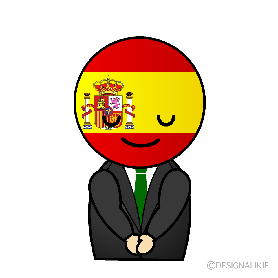 かわいいお辞儀するスペイン人イラスト