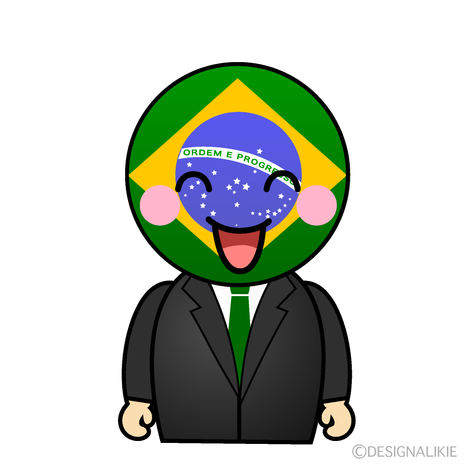 かわいい笑顔のブラジル人イラスト