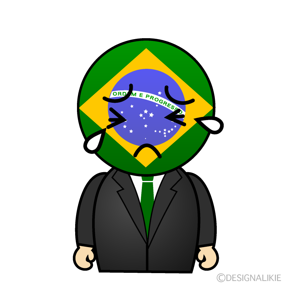 かわいい泣くブラジル人イラスト