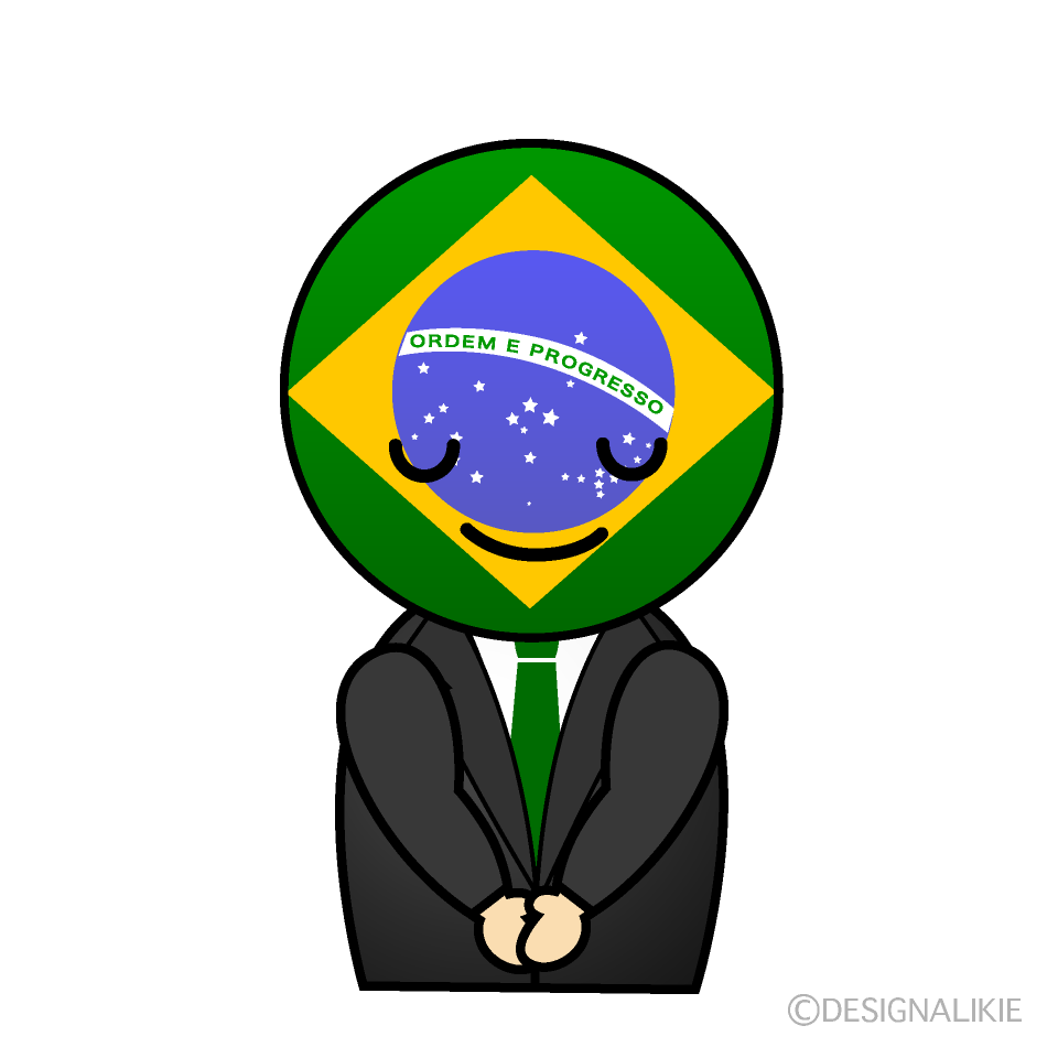 かわいいお辞儀するブラジル人イラスト