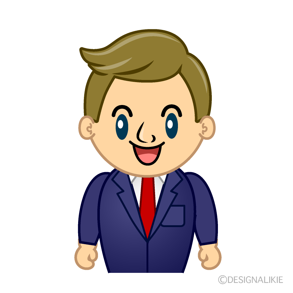 かわいい笑顔の西洋系男性イラスト