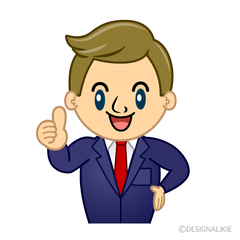 Cute Thumbs-up Caucasian Male Clipart