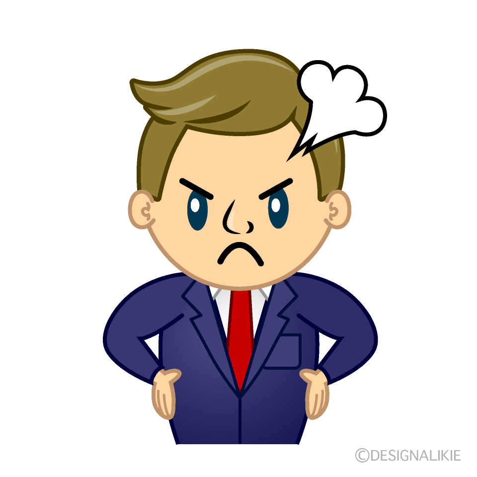 Cute Angry Caucasian Male Clipart