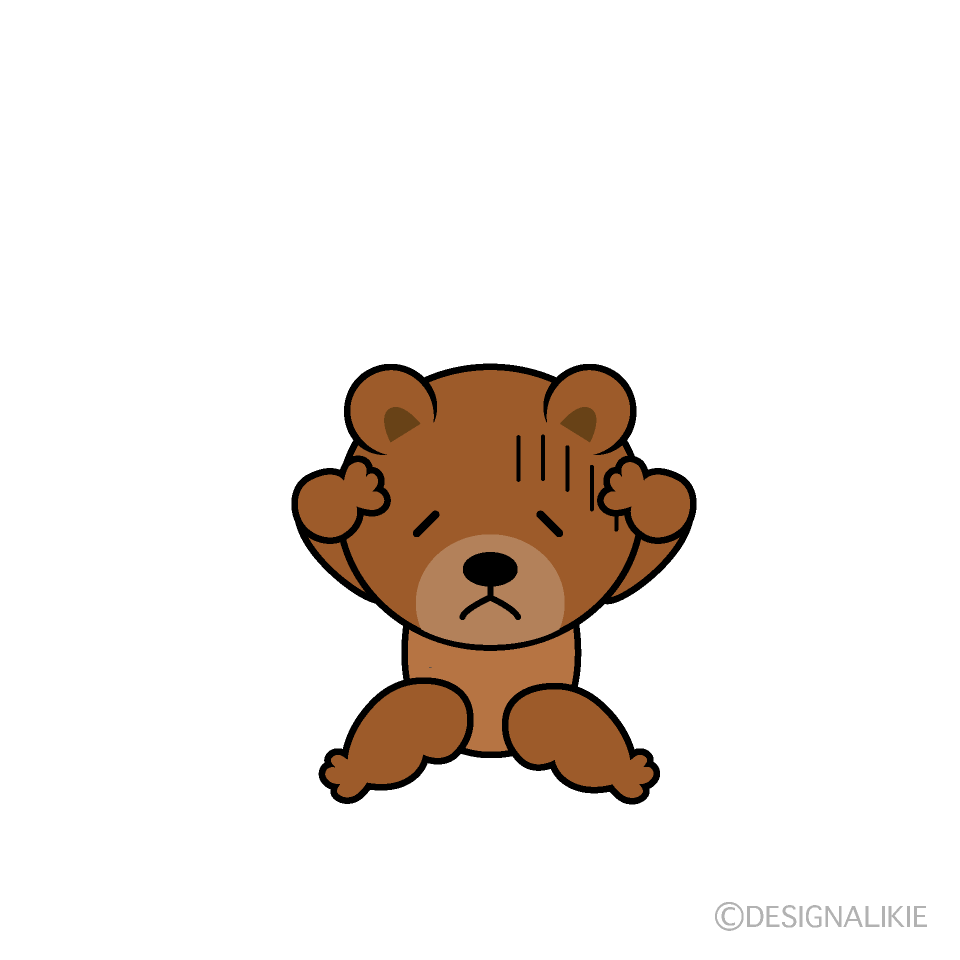 かわいい落ち込むクマイラスト