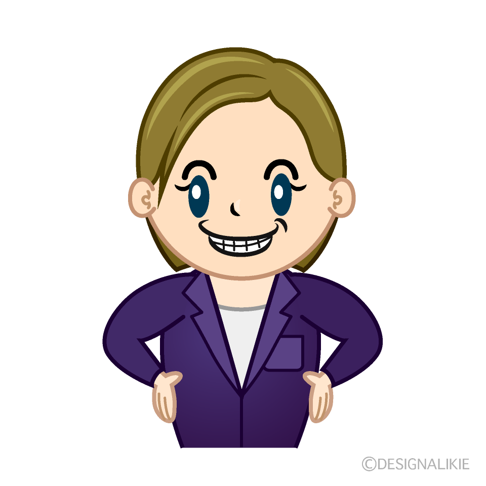 Cute Grinning Caucasian Female Clipart