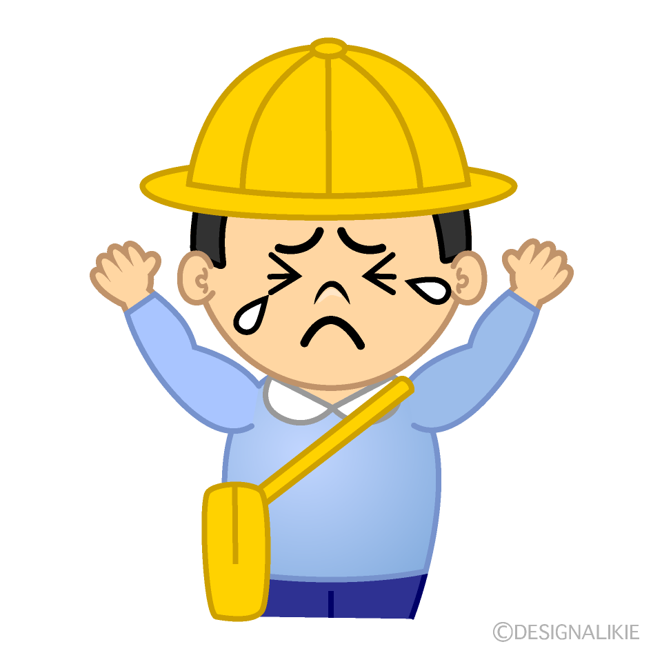 かわいい泣く幼稚園の男の子イラスト