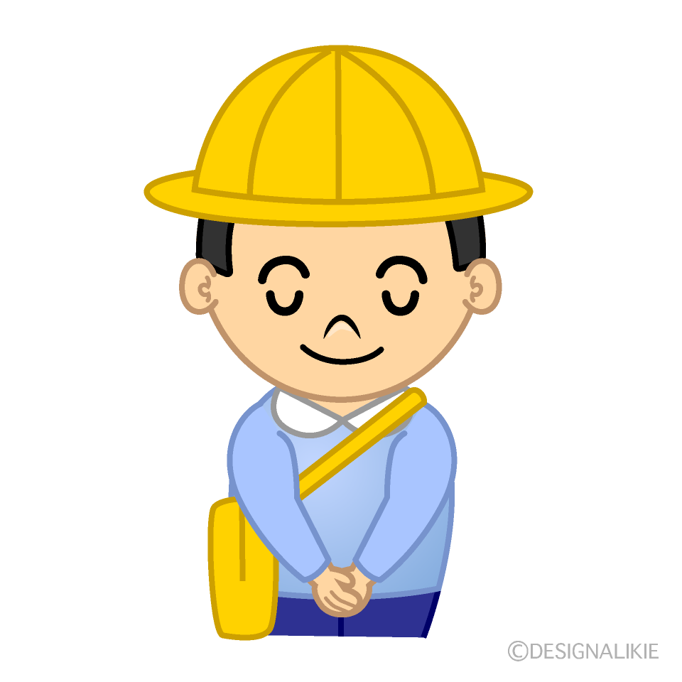 かわいいお辞儀する幼稚園の男の子イラスト