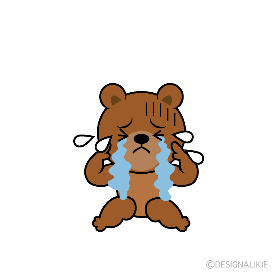 かわいい泣くクマイラスト