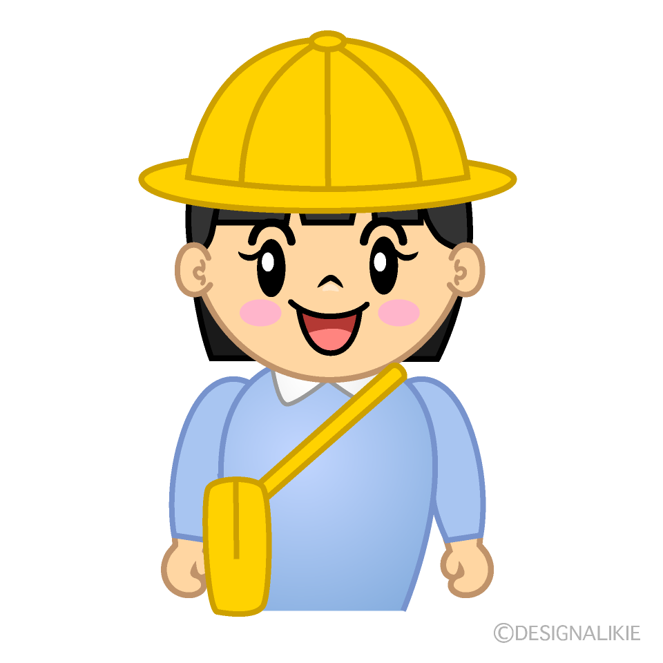 かわいい笑顔の幼稚園の女の子イラスト