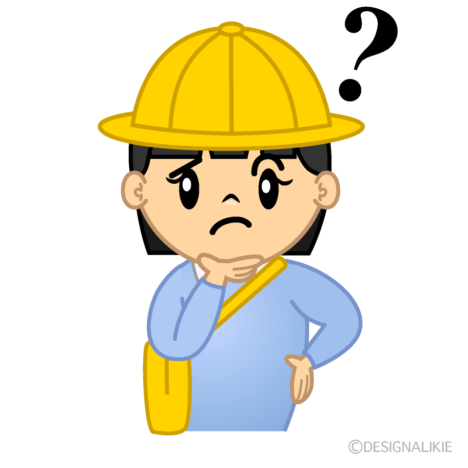 かわいい考える幼稚園の女の子イラスト