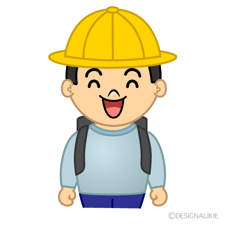 かわいい笑顔の小学一年生の男の子イラスト