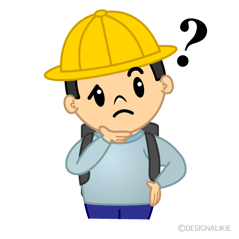 かわいい考える小学一年生の男の子イラスト