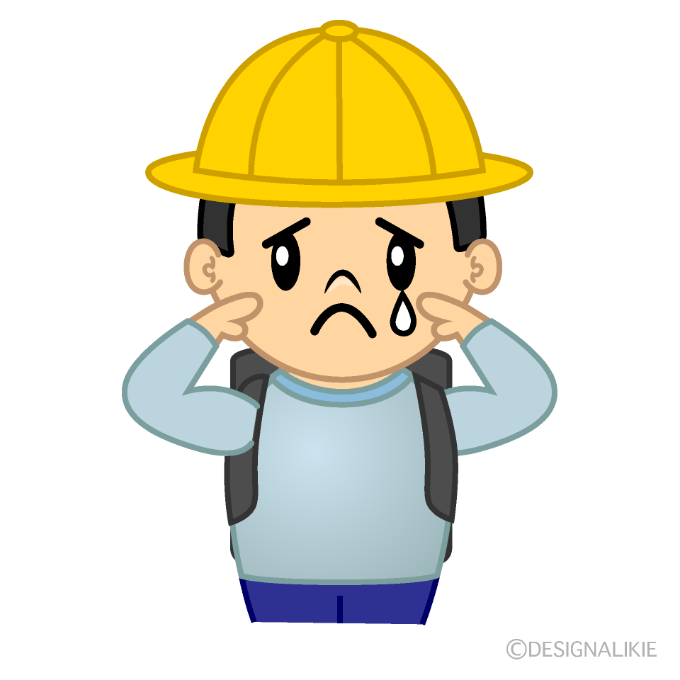 かわいい悲しい小学一年生の男の子イラスト