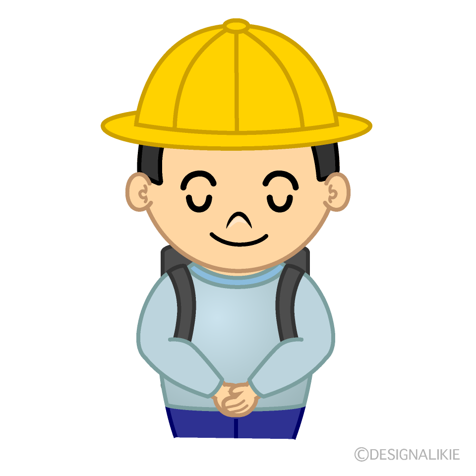 かわいいお辞儀する小学一年生の男の子イラスト