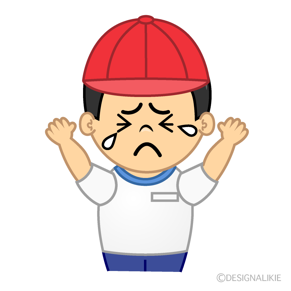 Cute Crying Physical Education Boy Clipart