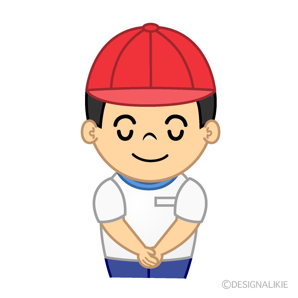 かわいいお辞儀する体育の男の子イラスト