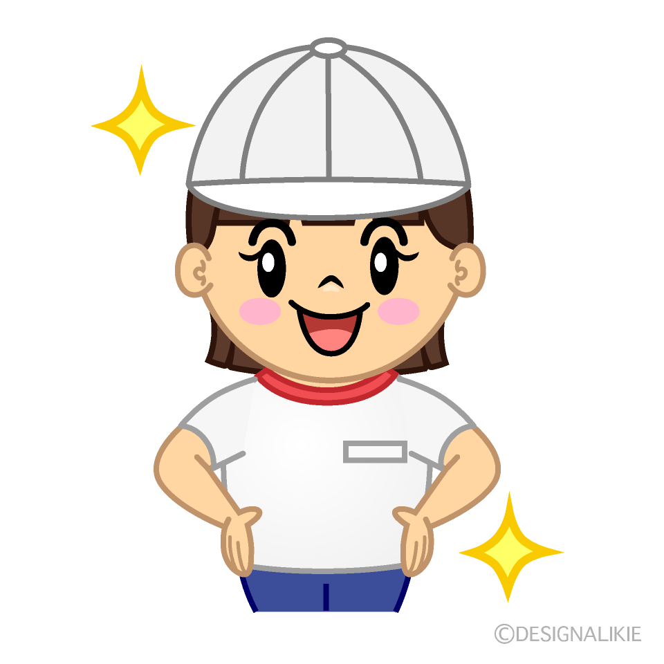 Cute Sparkling Physical Education Girl Clipart