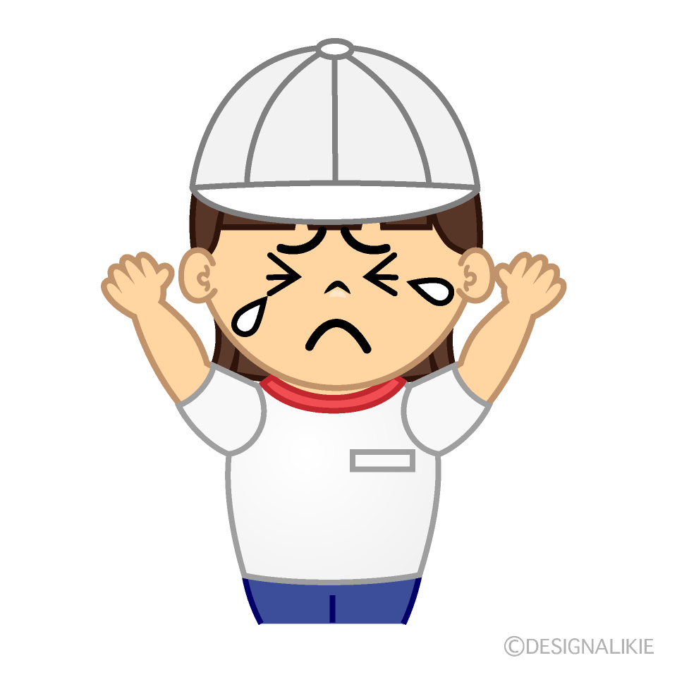 Cute Crying Physical Education Girl Clipart