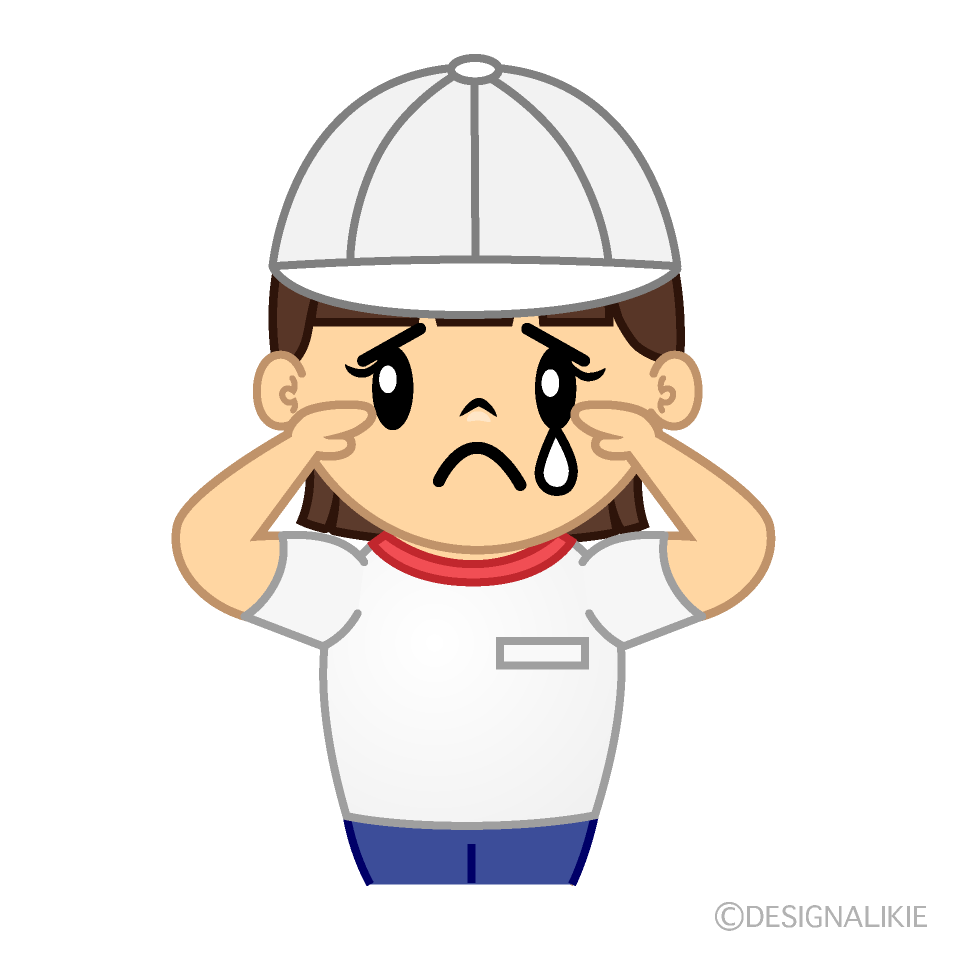 かわいい悲しい体育の女の子イラスト