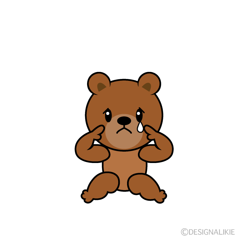 かわいい悲しいクマイラスト