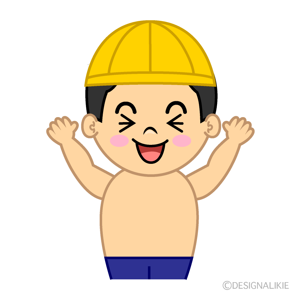 かわいい笑う水泳の男の子イラスト