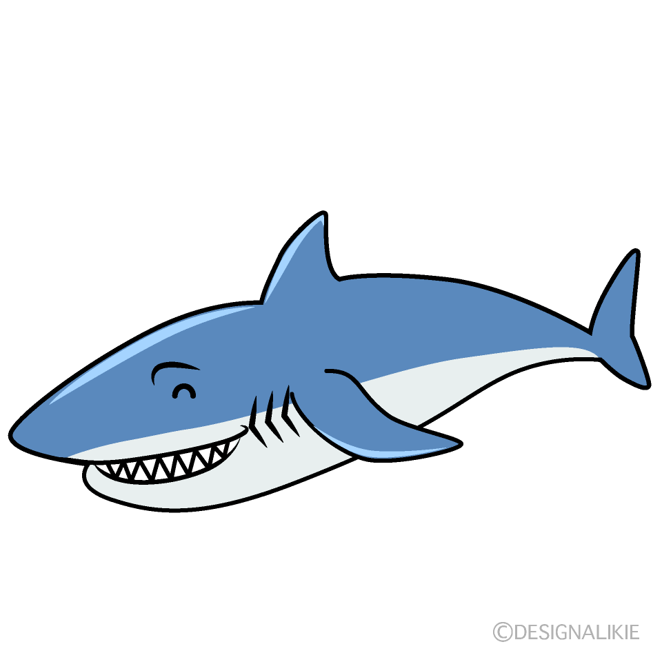 かわいい笑顔のサメイラスト
