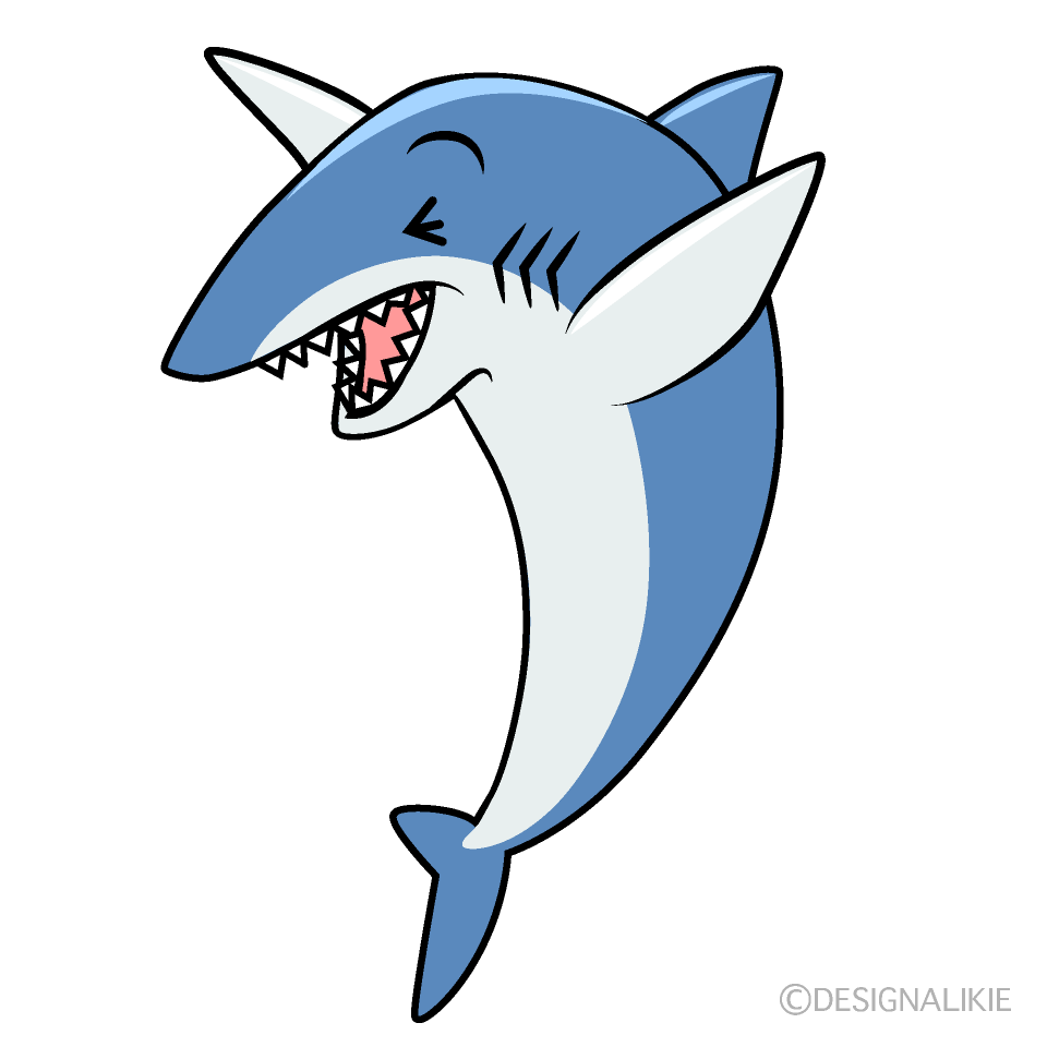 かわいい笑うサメイラスト