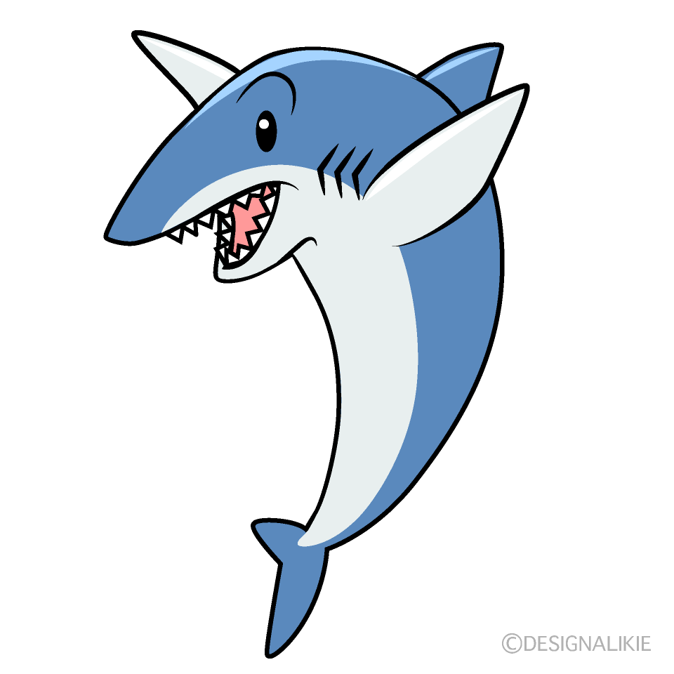 かわいい驚くサメイラスト