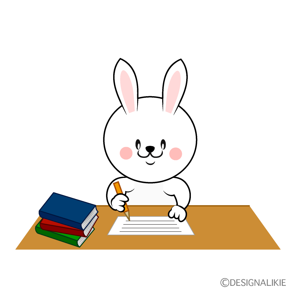 かわいい読書するウサギイラスト