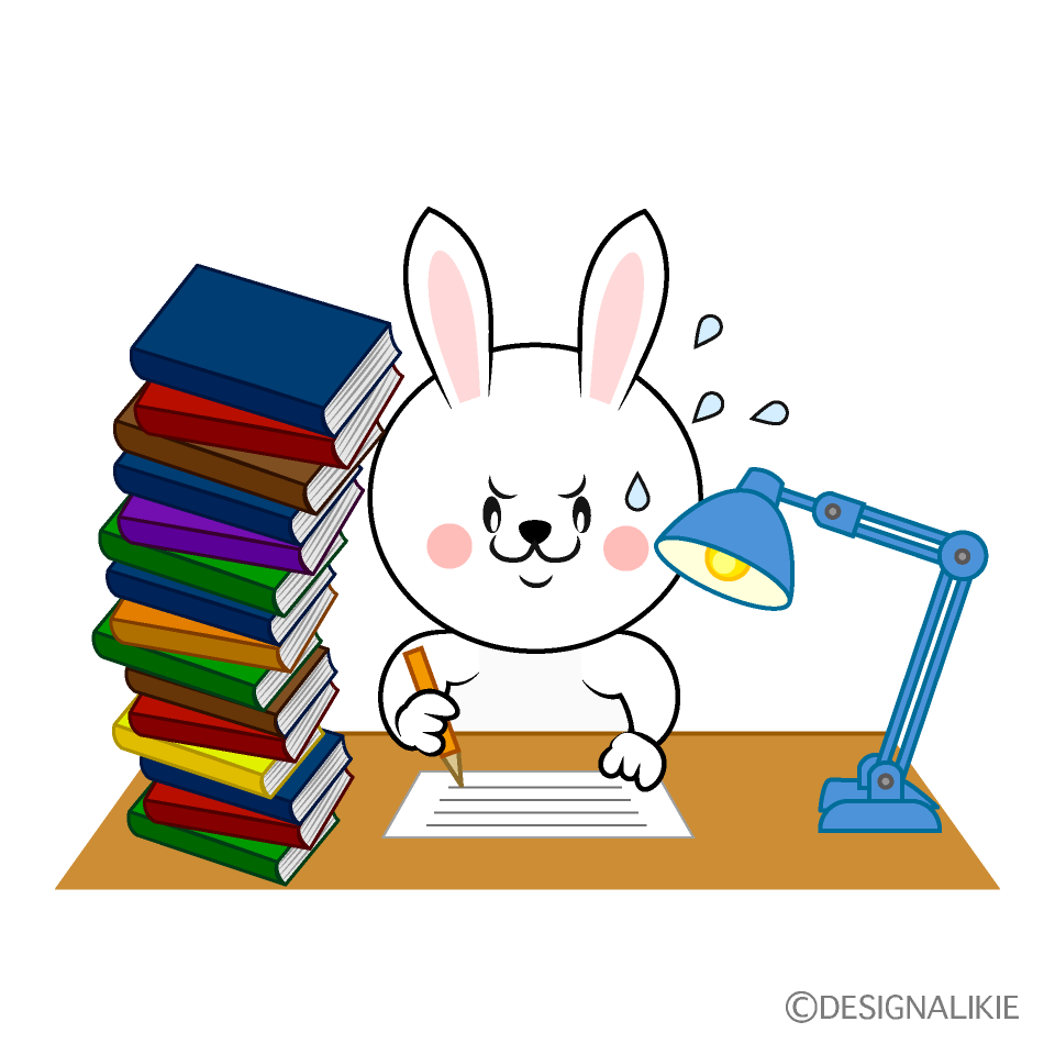 かわいい読書するウサギイラスト