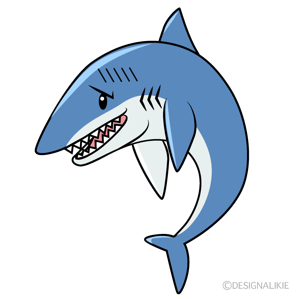 かわいい落ち込むサメイラスト