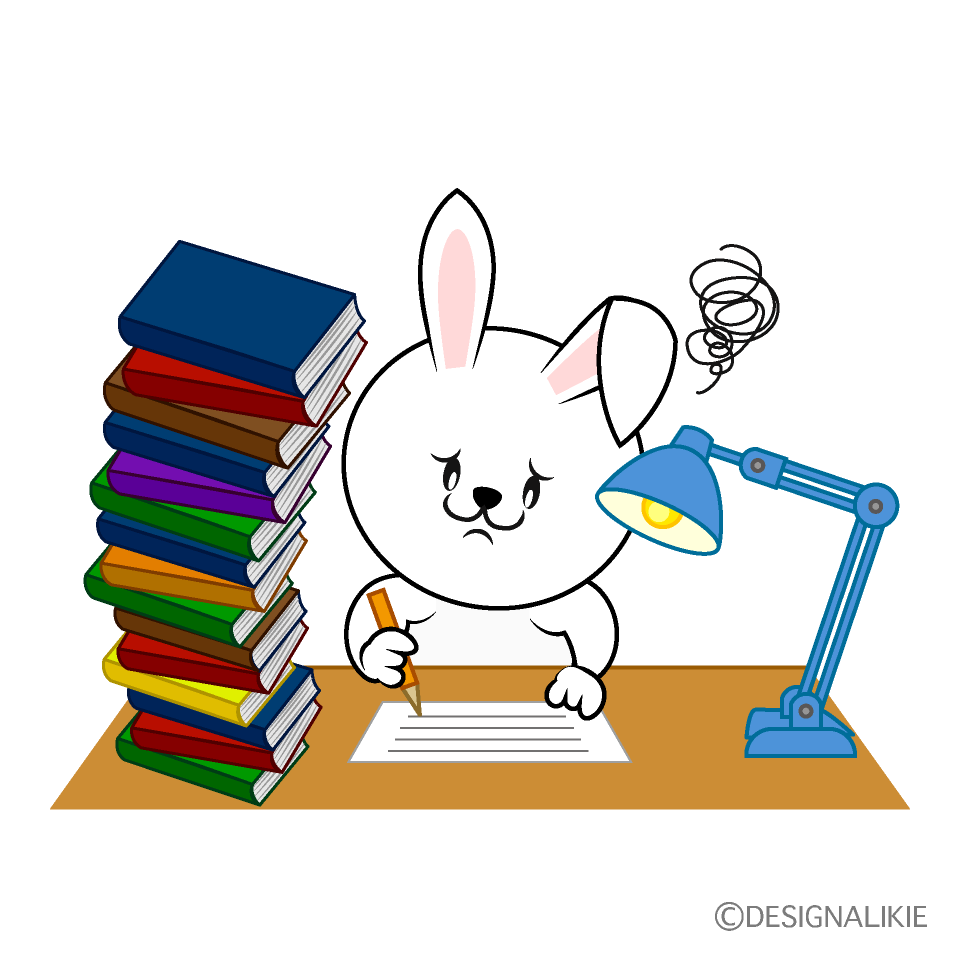 かわいい読書するウサギイラスト