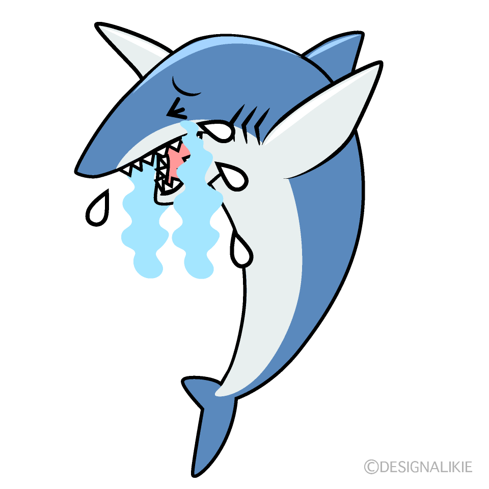 かわいい泣くサメイラスト