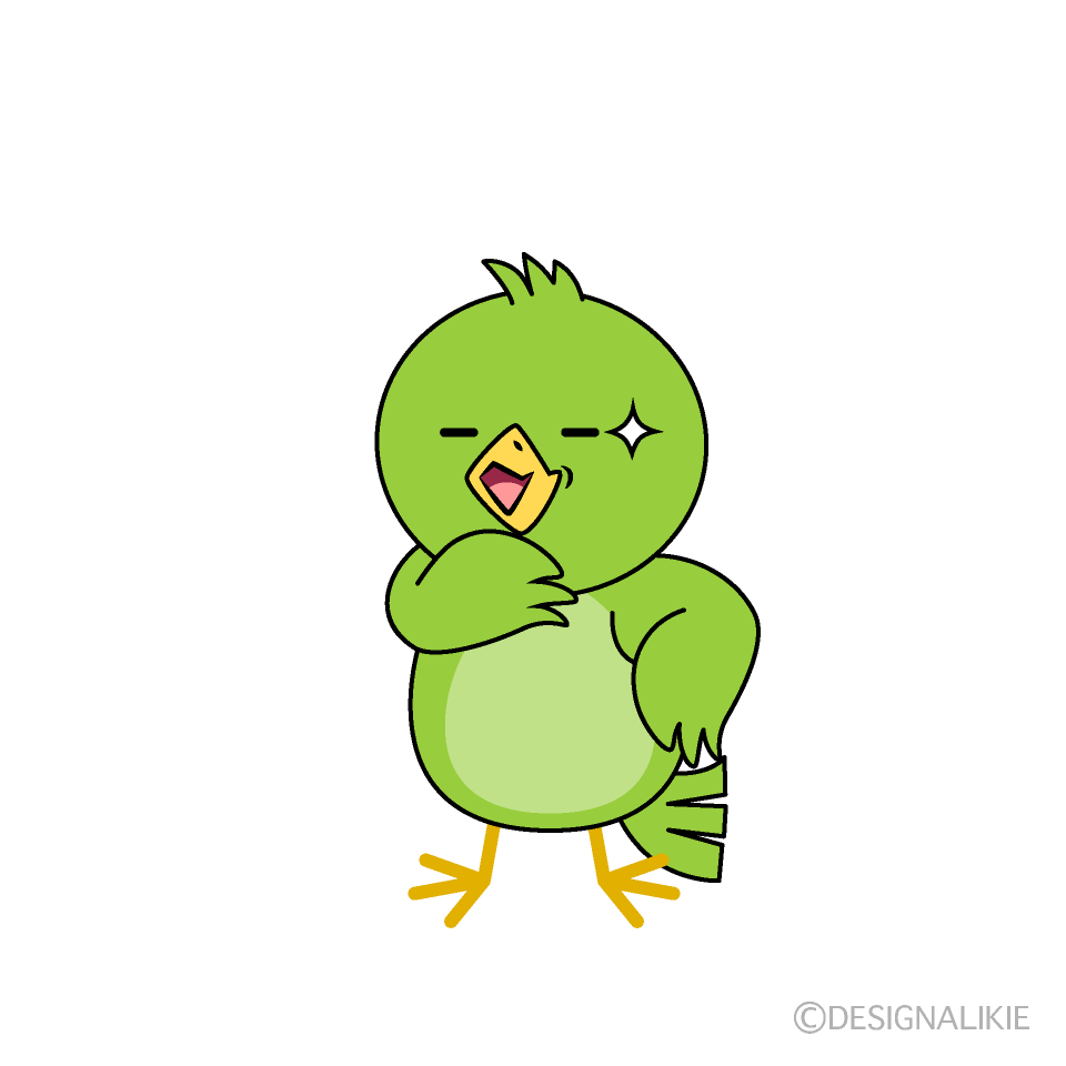 かわいいニヤリとする小鳥イラスト