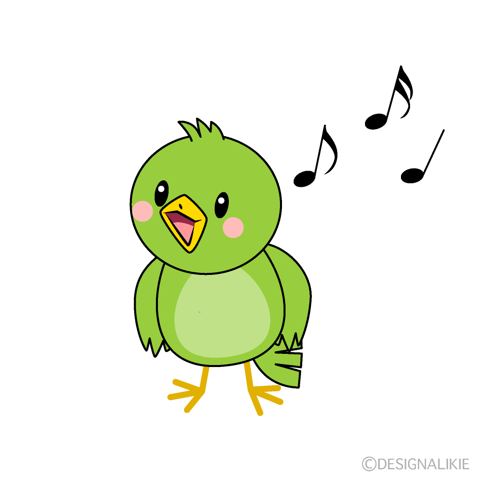 かわいい歌う小鳥イラスト