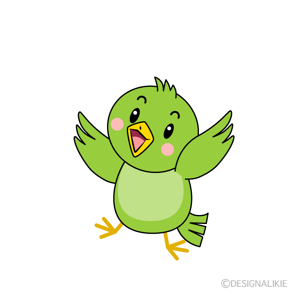 かわいい驚く小鳥イラスト