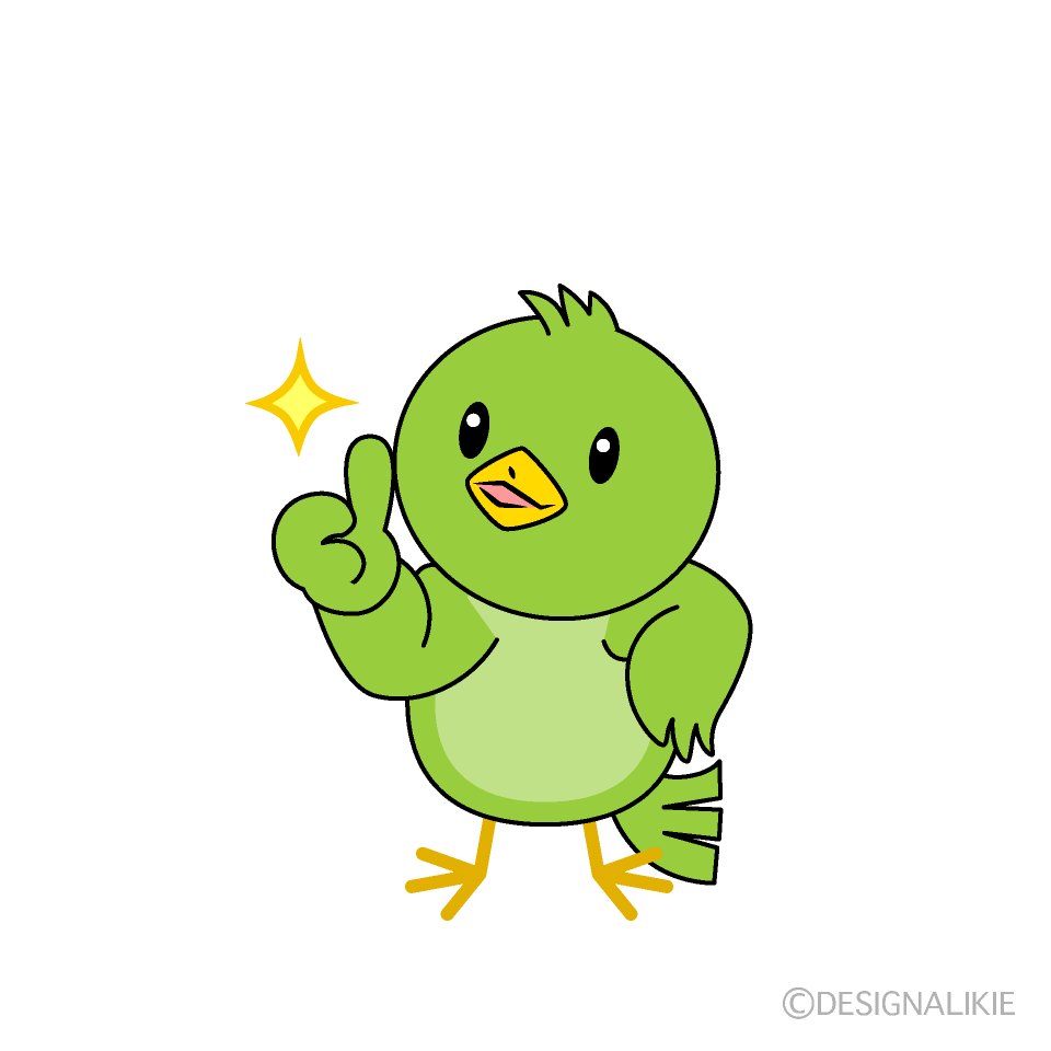 かわいいいいねする小鳥イラスト