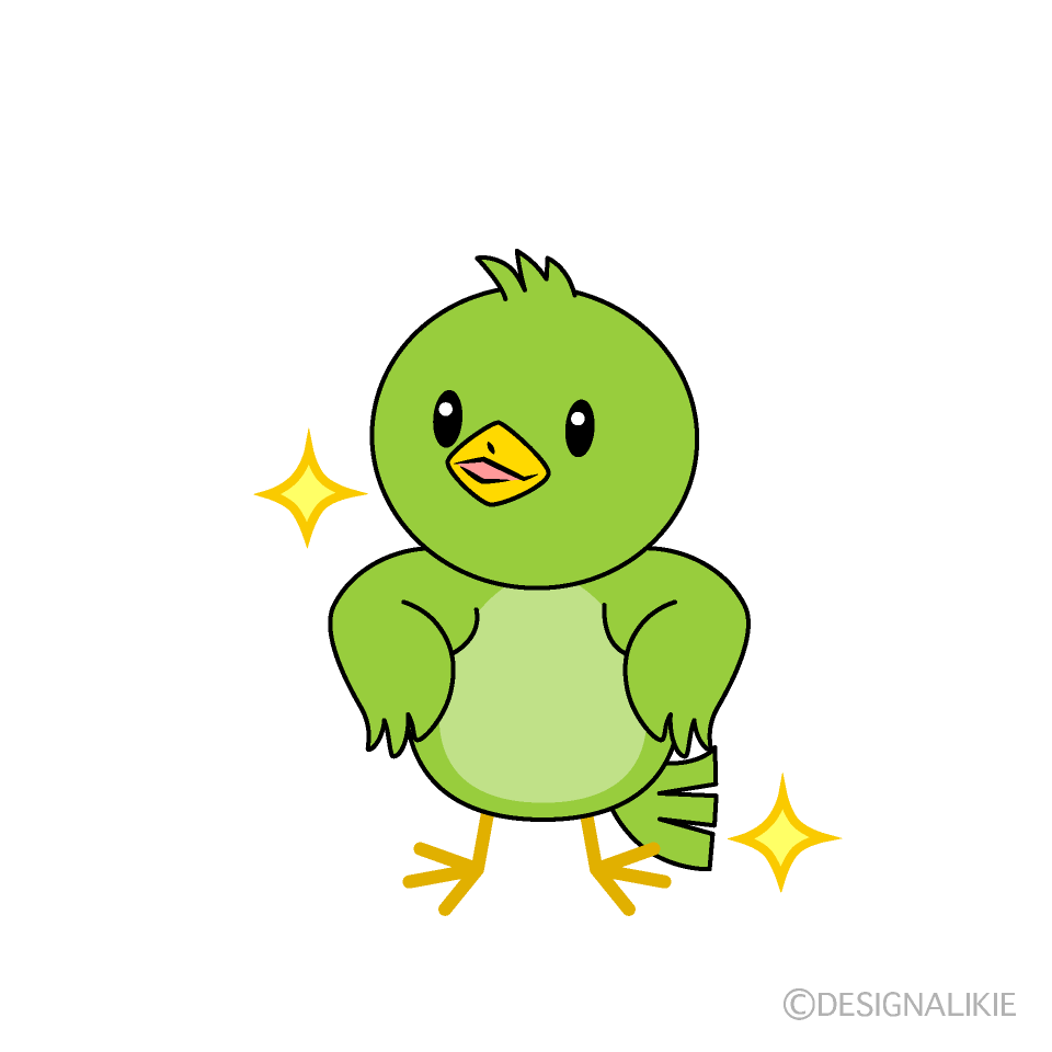 かわいい自信満々な小鳥イラスト