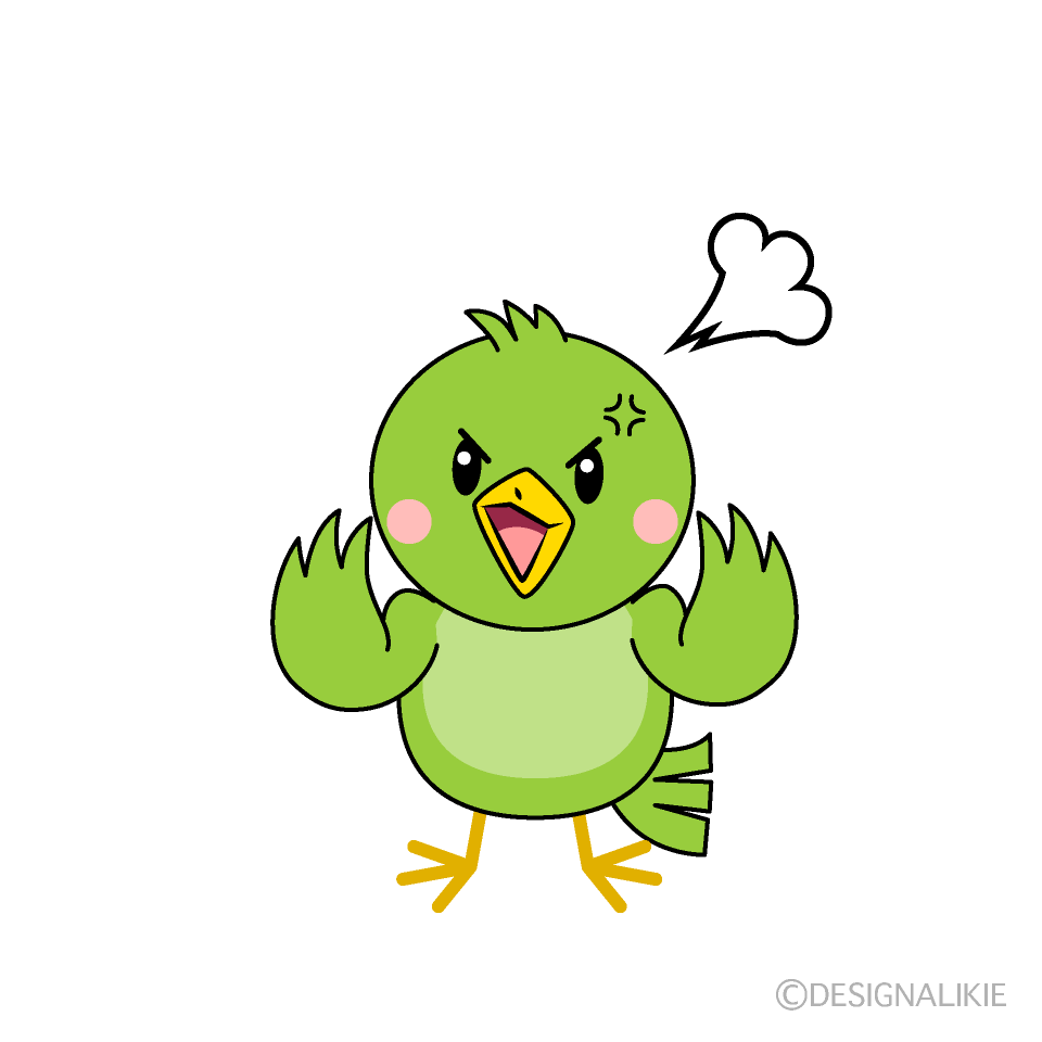 かわいい怒る小鳥イラスト