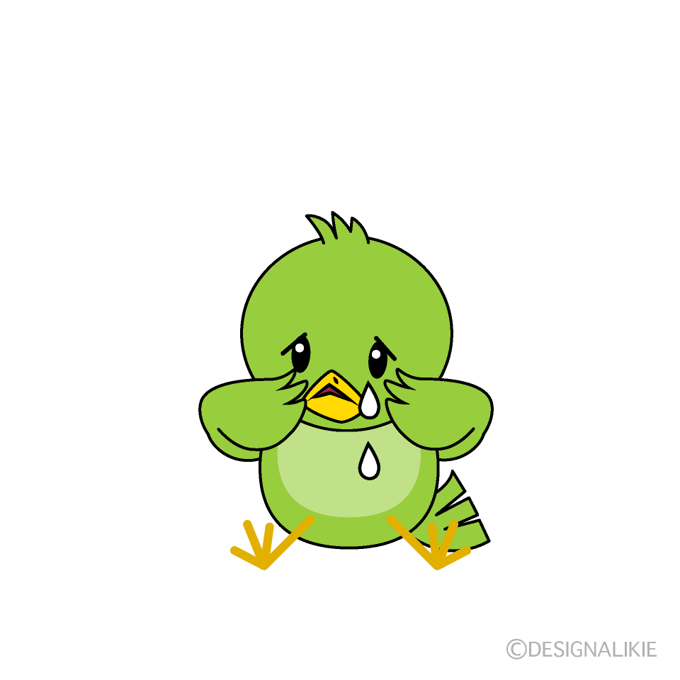 かわいい悲しい小鳥イラスト