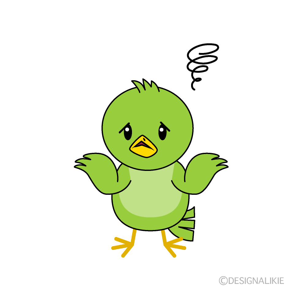 かわいい困る小鳥イラスト