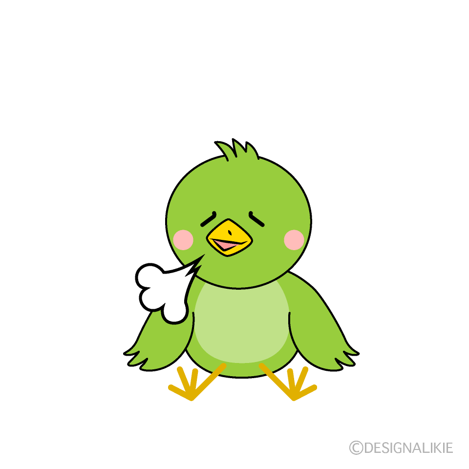 かわいいリラックスした小鳥イラスト