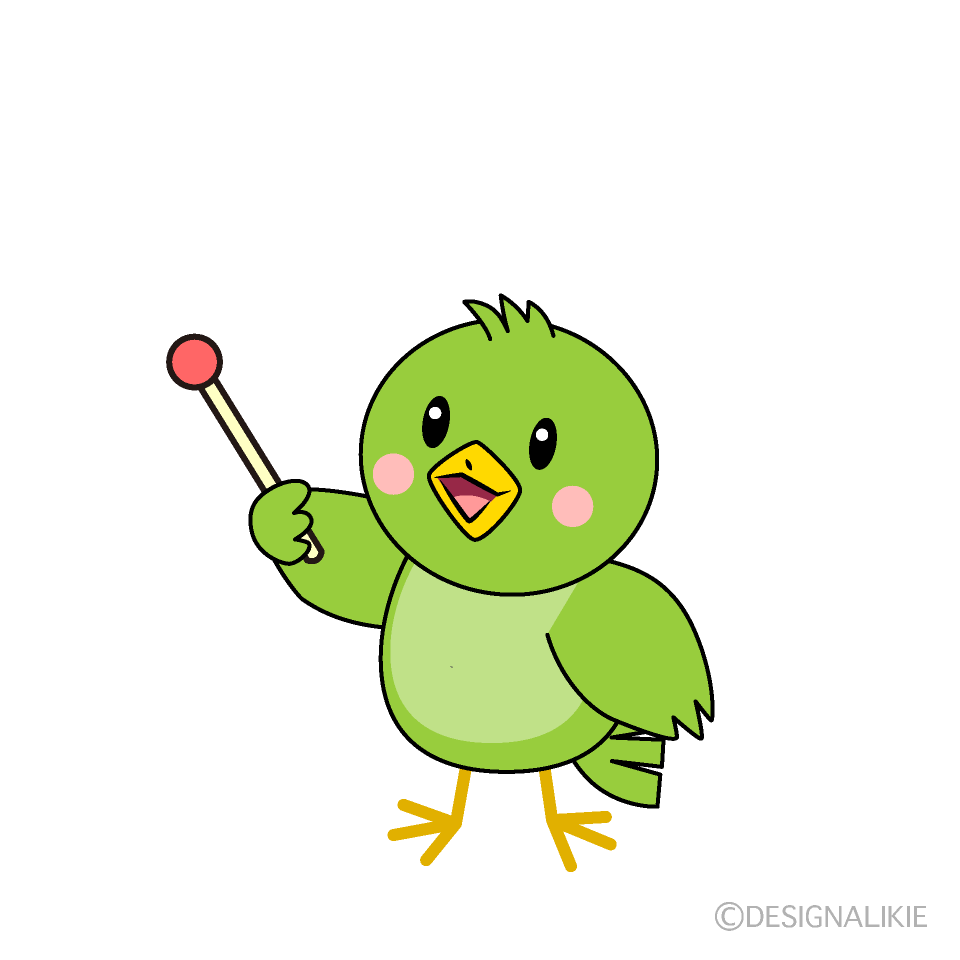 かわいい説明する小鳥イラスト