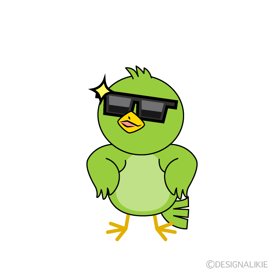 かわいいかっこいい小鳥イラスト