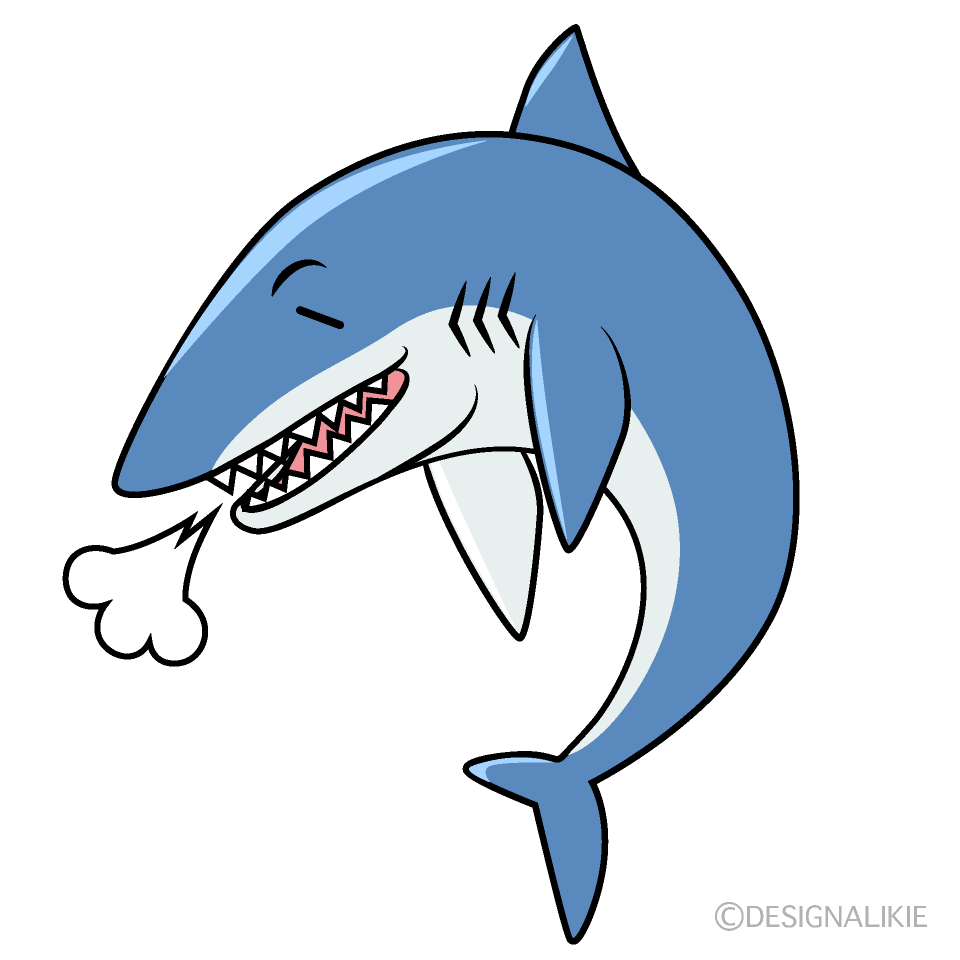 かわいいリラックスしたサメイラスト